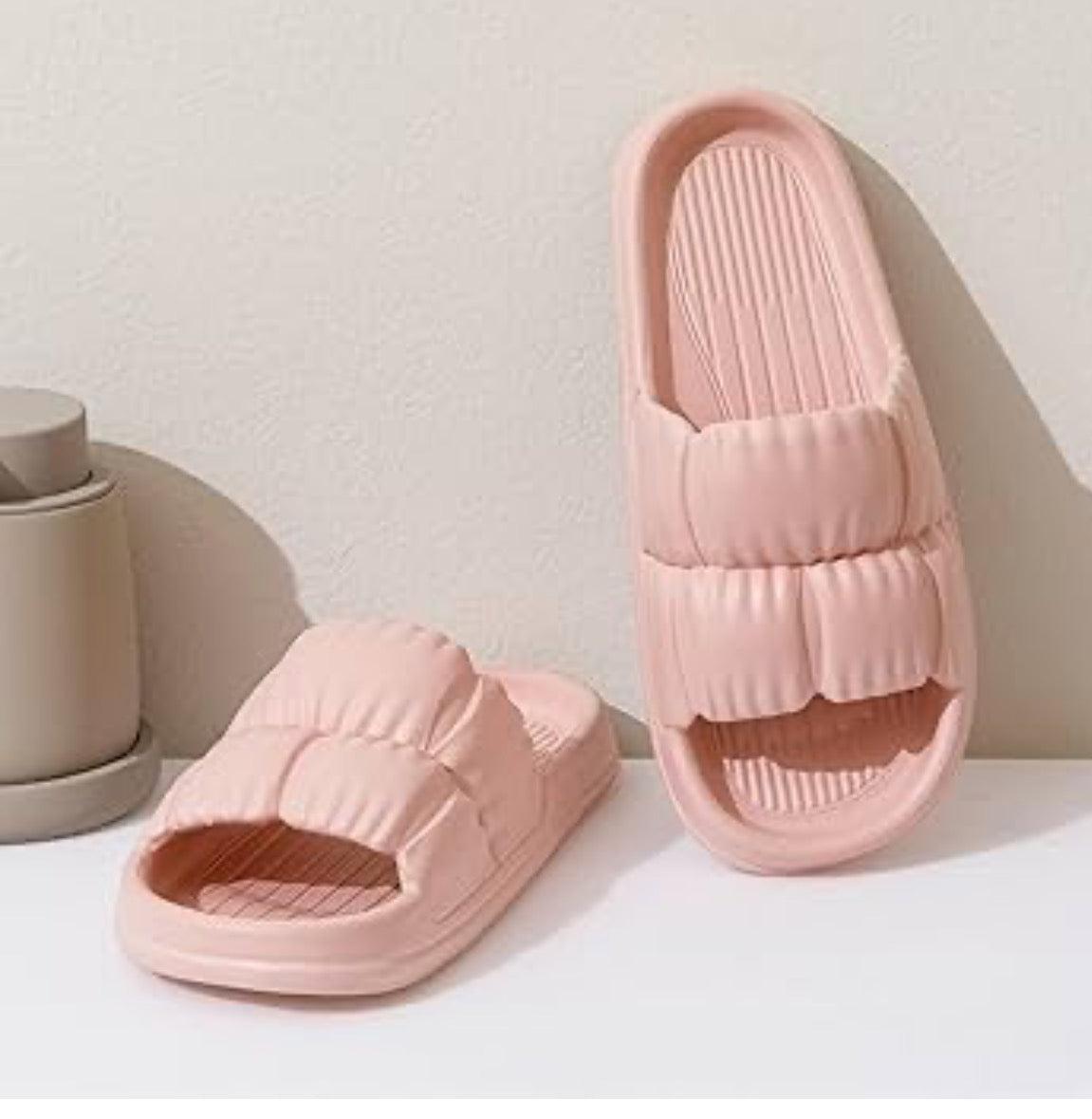 cushioned slide sandals