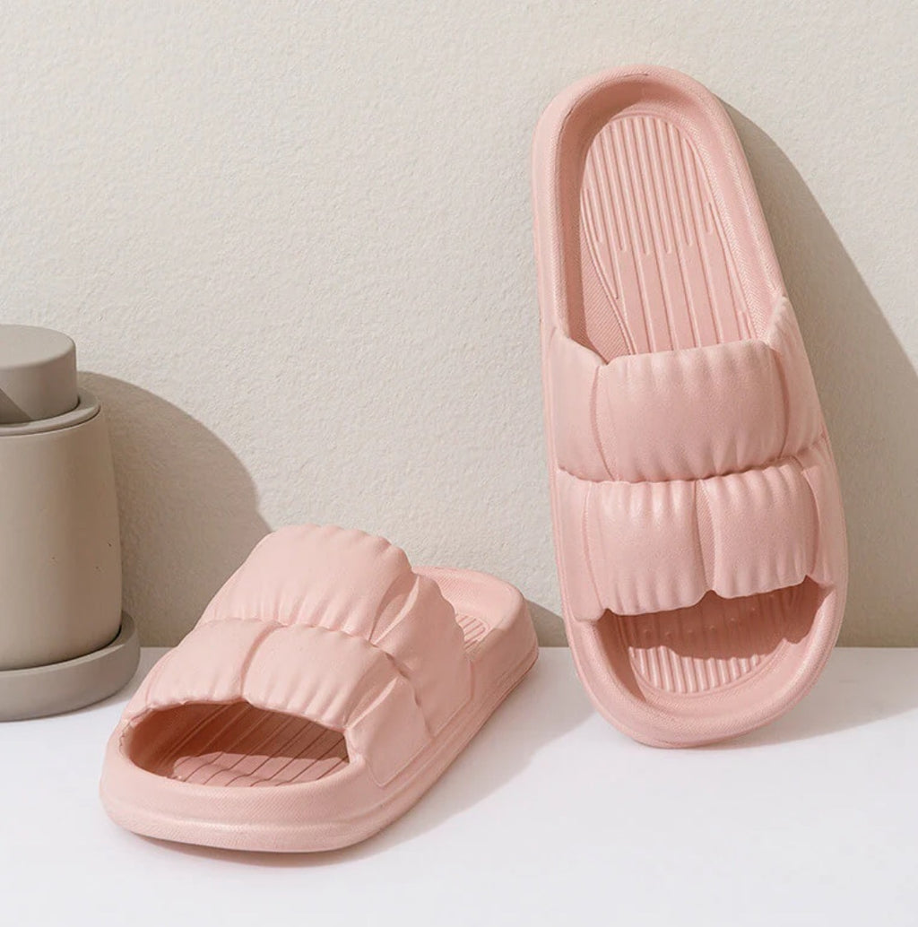 cushioned slide sandals
