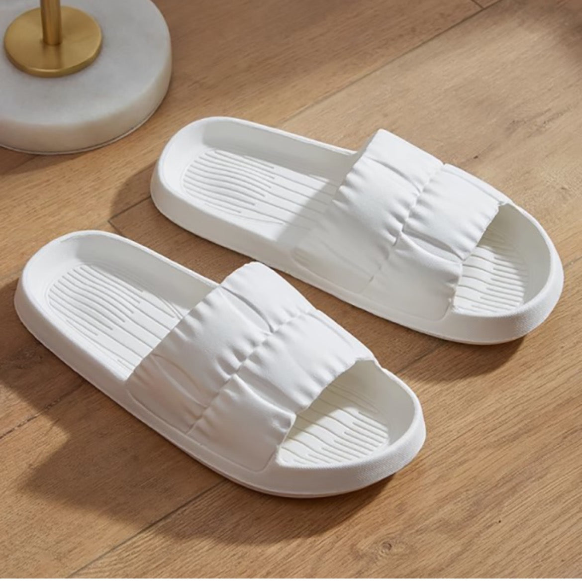 cushioned slide sandals