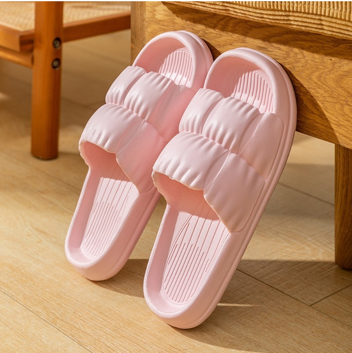 cushioned slide sandals